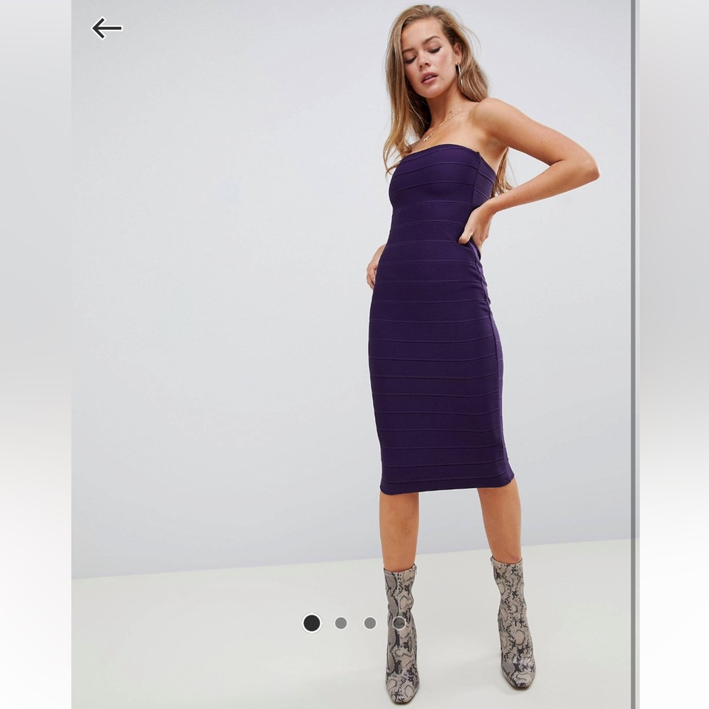 Purple misguided maxi body on dress great condition